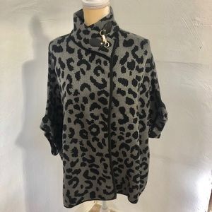 Animal print sweater shawl